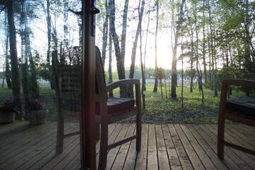 Фото номера Семейный номер с террасой Лоджи Cozy remote cabin on a lakeshore г. Kučiūnai 15